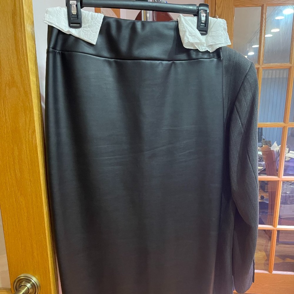Faux Leather Midi Skirt
